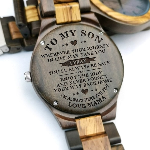 Wooden Engraved Watch