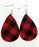 Red Black Fashion leather Drop Earrings