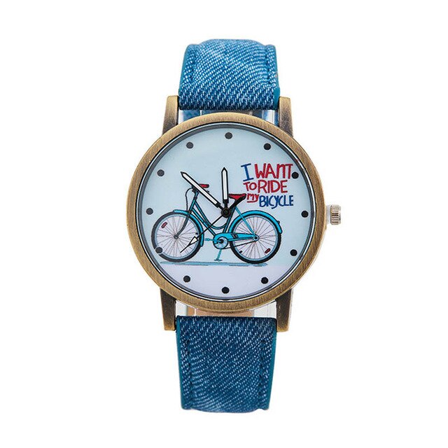 Bike Pattern Couple Quartz Watches