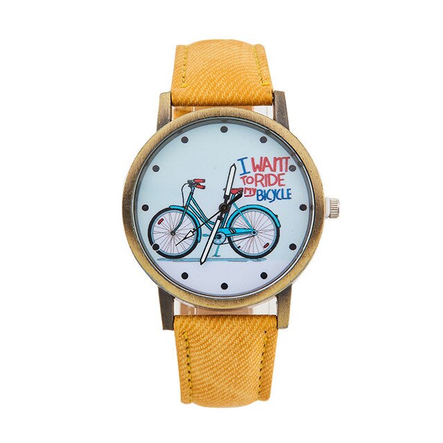Bike Pattern Couple Quartz Watches