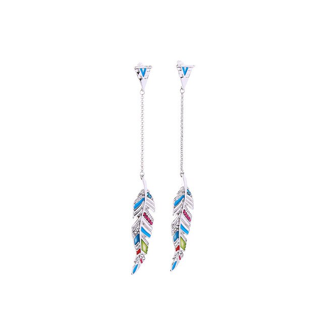 ZWPON New Bridal Feather Earrings