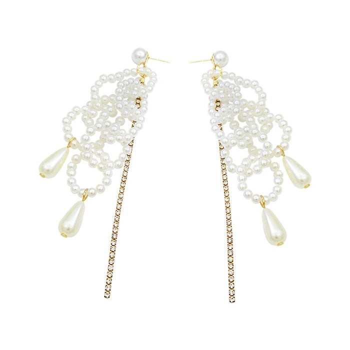 Retro exaggerated artificial pearl earrings fashion